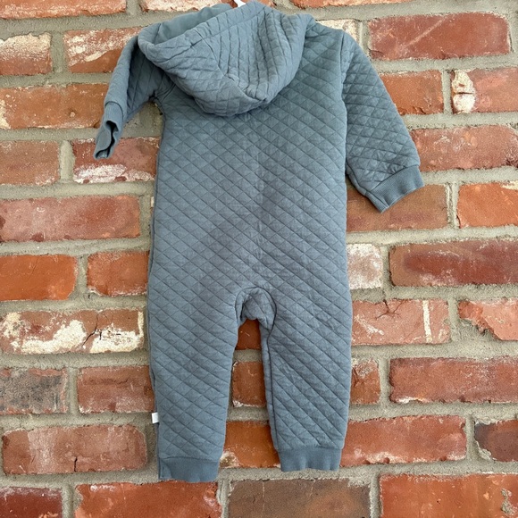 Little Planet By Carter's Organic Baby Boys' Quilted Hooded Jumpsuit Grey 12m - Picture 2 of 5